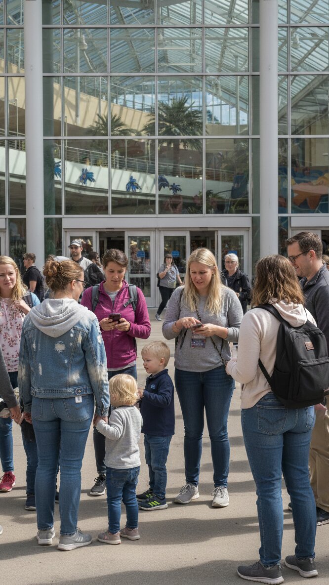 Tourists at Mall of America Facade